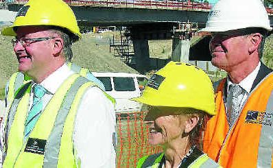Federal Minister for Transport Anthony Albanese, Page MP Janelle Saffin, and NSW Deputy Premier Andrew Stoner survey work on the Kempsey bypass. Federal Minister for Transport Anthony Albanese, Page MP Janelle Saffin, and NSW Deputy Premier Andrew Stoner survey work on the Kempsey bypass.